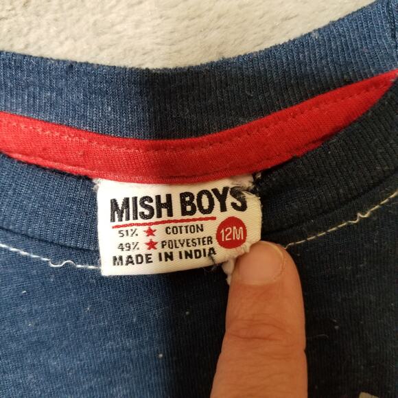 Mish Boys Football Graphic l Long Sleeve Shirt 12M - Picture 4 of 4